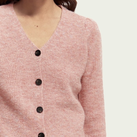 Scotch & Soda Women's Pink Cardigan Sweater V-Neck size small wool and alpaca - Picture 4 of 11